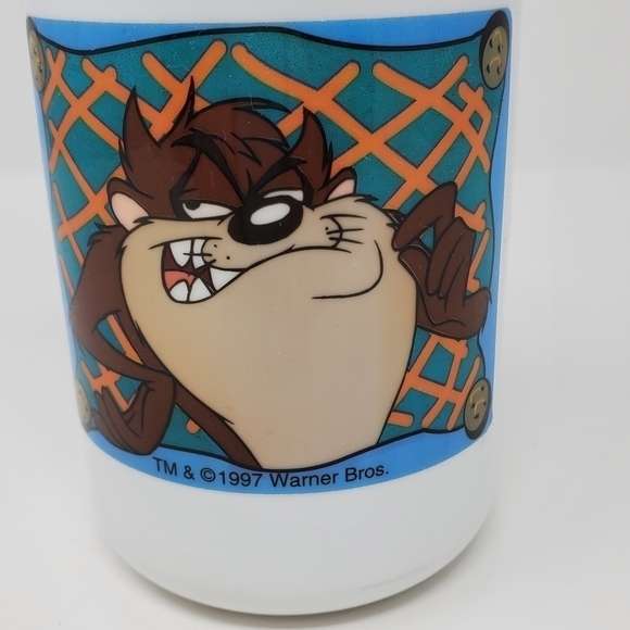 VINTAGE 1997 WARNER BROS TASMANIAN DEVIL WHITE THERMOS LOONEY TUNES CARTOONS - Picture 3 of 12